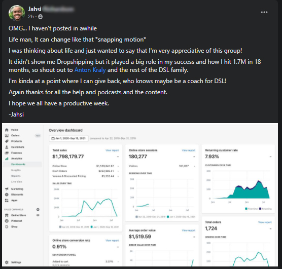 Original testimonial post from Jahsi